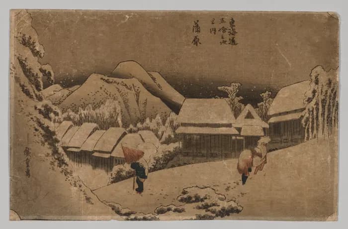Kambara, neige du soir — Utagawa Hiroshige